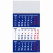 45+5 GRATIS Calendar triptic A3 2026 12 file hartie lucioasa, albastru si rosu
