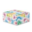Cub hartie in cutie carton, 9X9cm, Colorful Waves