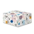Cub hartie in cutie carton, 9X9cm,  Geometries