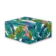 Cub hartie in cutie carton, 9X9cm, Tropical Leaves