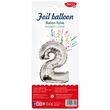 Balon Folie Cifra 2 Argintiu 85 cm DACO - BL852AG