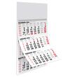 Calendar triptic A3 2025 12 file hartie mata, negru si rosu