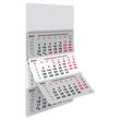 Calendar triptic A3 2025 12file hartie lucioasa, gri si rosu