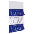 Calendar triptic pliabil 2025 12 file hartie lucioasa, albastru si rosu