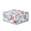 Cub hartie in cutie carton, 9X9cm, Travel Stamps