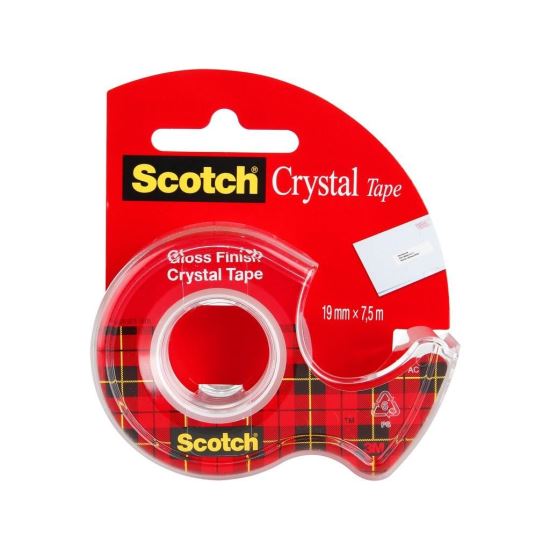 BANDA SCOTCH 19x7.5 CRYSTAL 3M ROSU