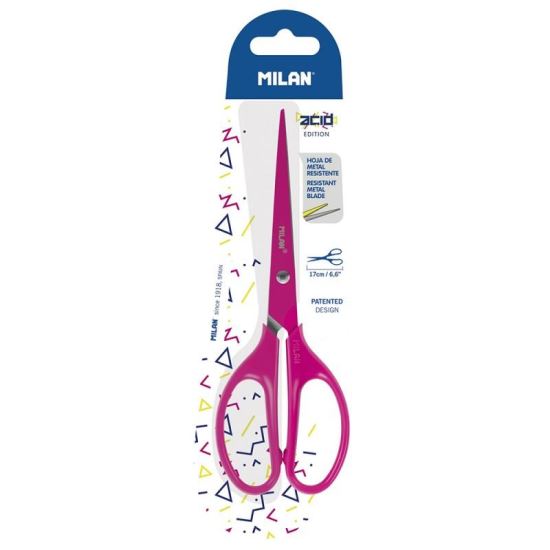 Foarfeca Milan 17 cm acid roz