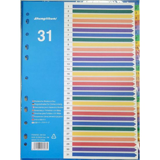 Index PP A4, Cifre 1-31, China - SK104