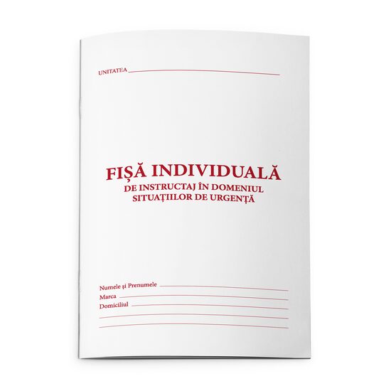 Fisa de instruire individuala in domeniul situatiilor de urgenta SSU