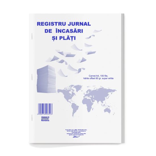 Registru jurnal de incasari si plati A4 offset