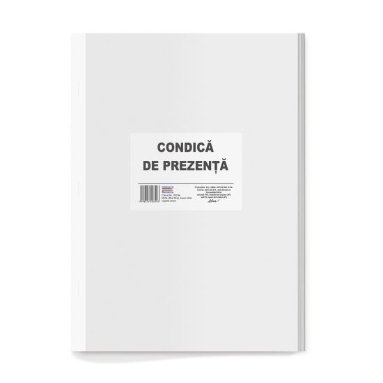 Condica prezenta A4 coperta carton 100 file