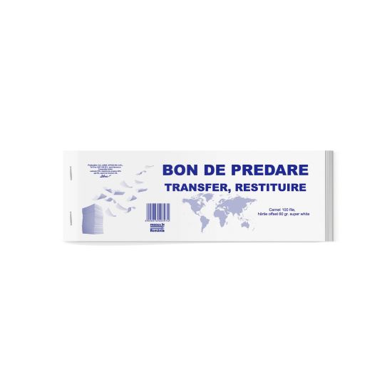 Bon de predare transfer restituire, carnet 100 file