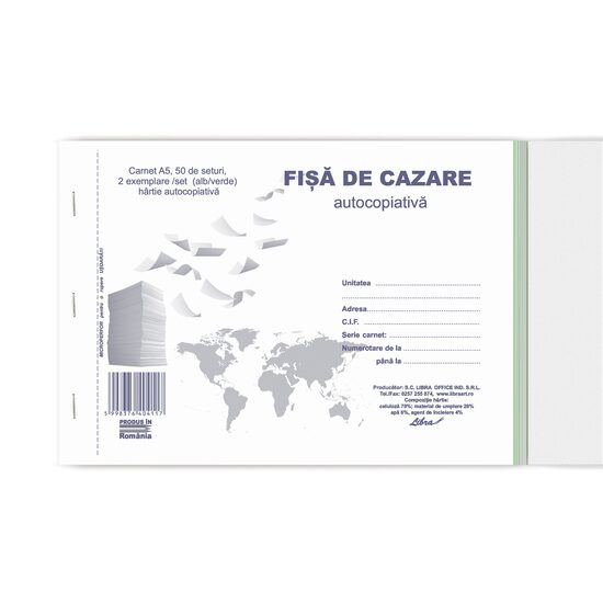 Fisa de cazare A5 2 exemplare autocopiativa
