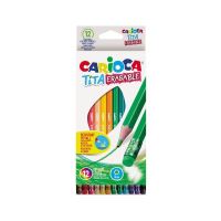 Creion color 12 culori cu radiera Carioca - Tita
