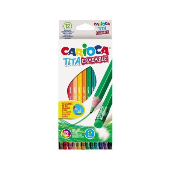Creion color 12 culori cu radiera Carioca - Tita