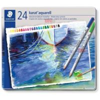 Creioane Acuarele set 24 metal Karat Staedtler 125-M24