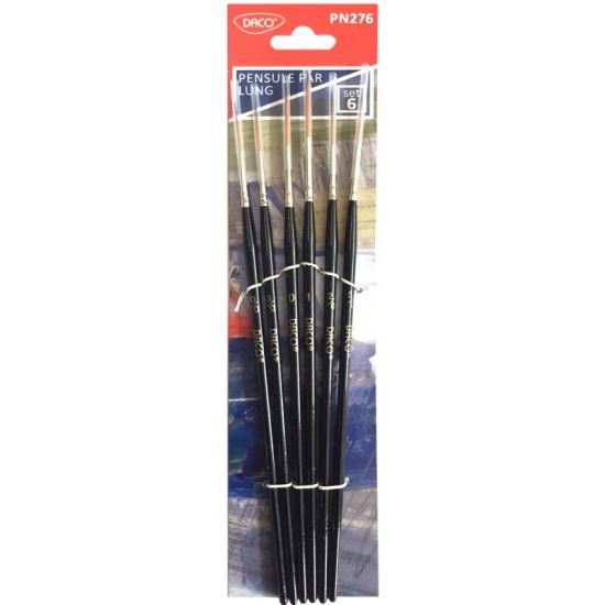 Pensule set 6 par sintetic varf lung DACO - PN276