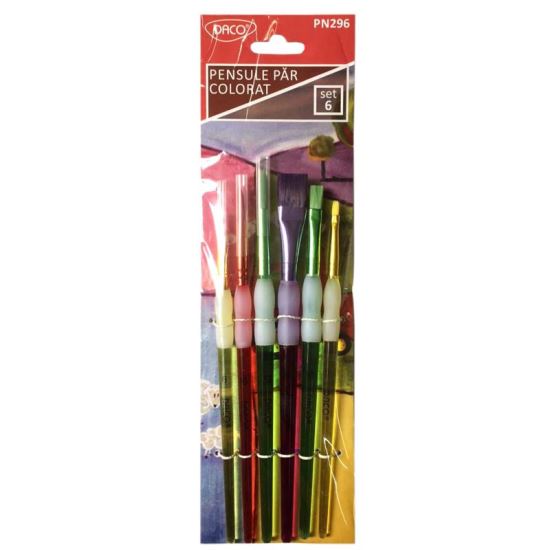 Pensule set 6 par sintetic colorat DACO - PN296