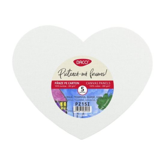 Panza pictura pe carton set 5 inima DACO - PZ1515I