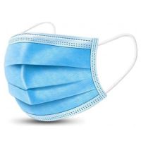 Masti faciale de protectie, 3 pliuri, 3 straturi, albastre 50 buc/set