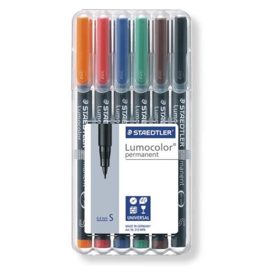 Marker Permanent Lumocolor S. 0.4 mm - Set 6
