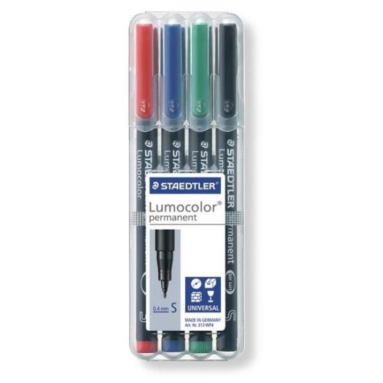 Marker Permanent Lumocolor S. 0.4 mm - Set 4
