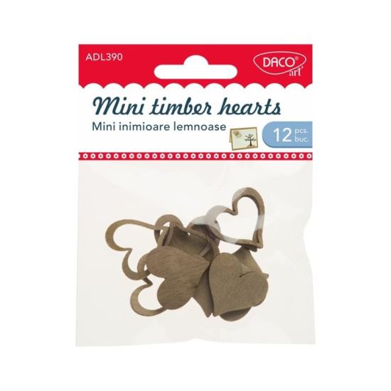 Accesorii craft - ADL390 Mini inimioare lemnoase DACO
