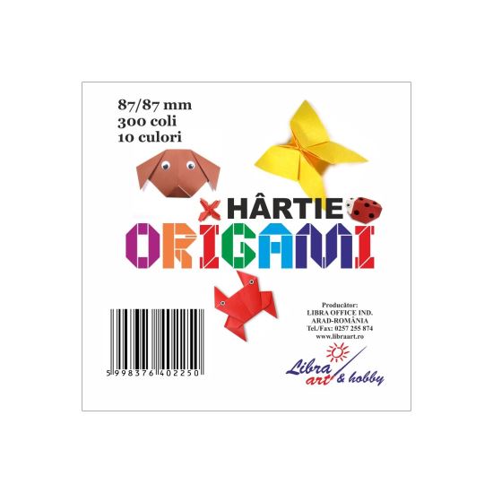 Hartie origami 87x87 mm 300 coli LIBRA