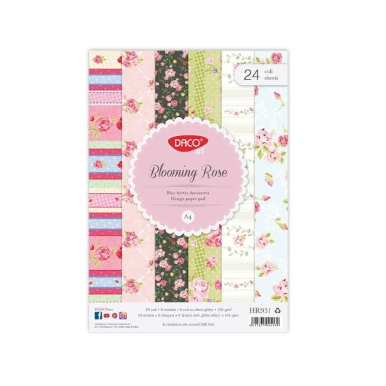 Hartie decorativa 24 coli Blooming Rose DACO - HR931