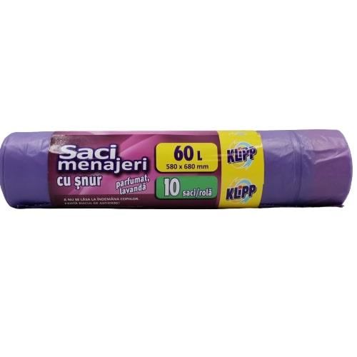 Saci menaj 60Ll cu snur set 10 LAVANDA-9909