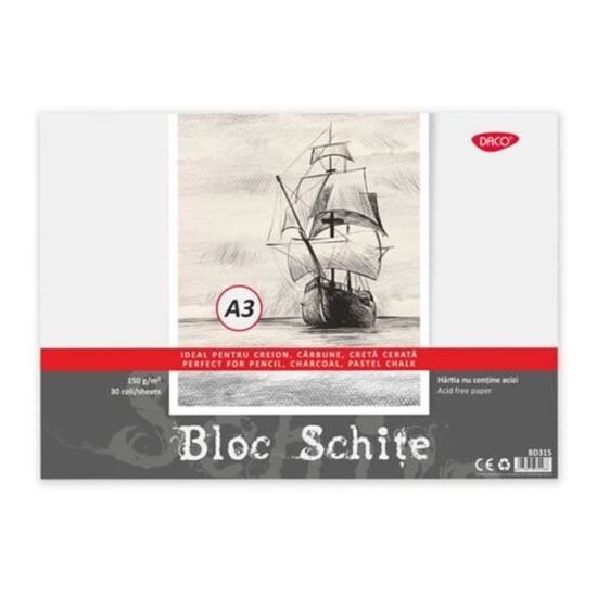 Bloc A3 schite, 30 file, DACO - BD315