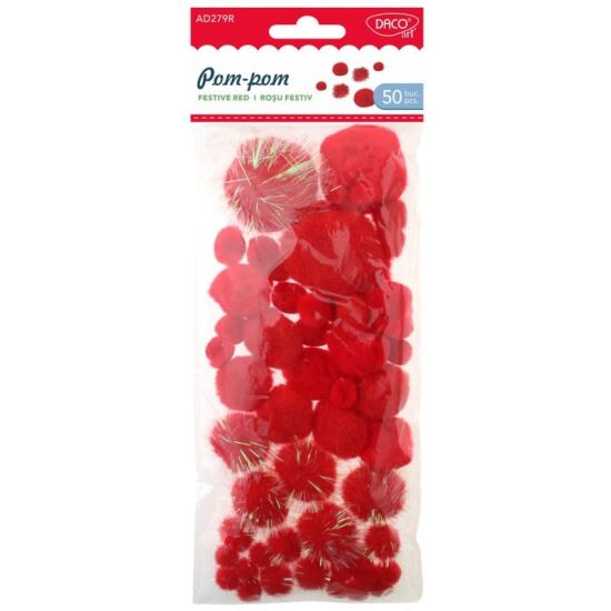 Accesorii craft - AD279R Pom-Pom Rosu festiv DACO