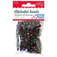 Accesorii craft - AD321 Margele alfabet negre DACO