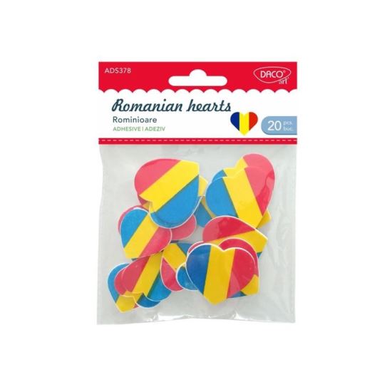 Accesorii craft - Inimioare tricolore ADS378