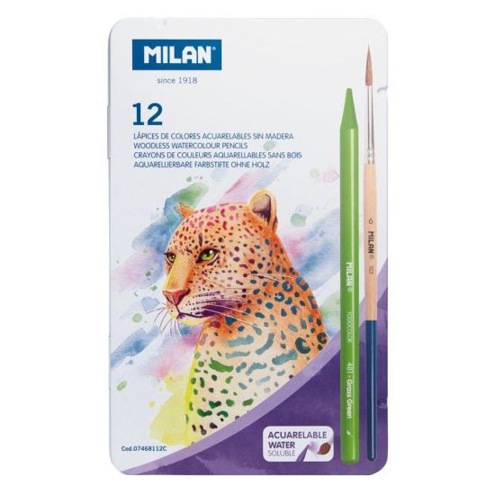 Creioane grafit color solubile in cutie metalica MILAN 112C