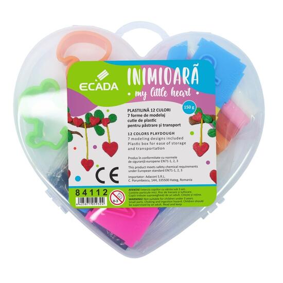 Plastilina 12 culori forma inima ECADA 84112