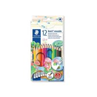 Creioane colorate cu radiera 12 culori/set Staedtler Noris 