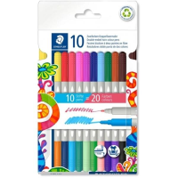 Carioca Staedtler cu 2 capete 1 - 3 mm set 10 bucati - 20 de culori ST 3280 C10