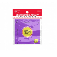 Bloc notes adeziv 76x76 mov neon DACO BN200M