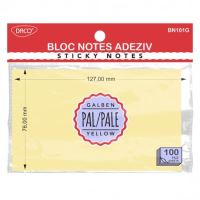 Bloc notes adeziv 76 x 127 mm galben pal DACO BN101G