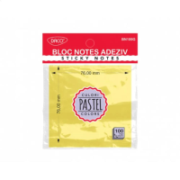 Bloc notes adeziv 76x76 galben pastel DACO BN100G