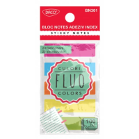 Bloc notes adeziv index plastic 5 culori 45x12 DACO BN301