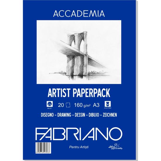 Carton A3 Accademia 160 g/mp set 20 coli