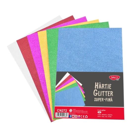 Hartie glitter super-fina set 6 DACO CN272