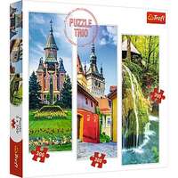 Puzzle Trefl 3x300 Cascada Bigar, Sighisoara, Piata Victoriei - 93042