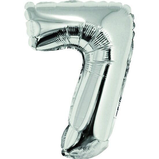 Balon folie cifra 7 argintiu 40 cm DACO - BL407AG