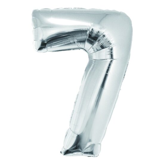 Balon folie cifra 7 argintiu 85 cm DACO - BL857AG
