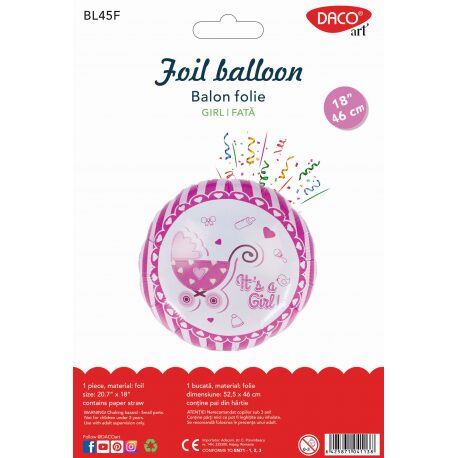 Balon folie It's a girl 46 cm DACO BL45F