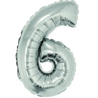 Balon folie cifra 6 40 cm argintiu DACO BL406AG