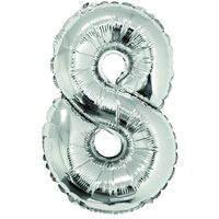 Balon folie cifra 8 argintiu 40 cm DACO - BL408AG